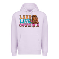 Lilac Western Long Live Cowgirls With Roses Premium Hoodie - BundleAndBundleShop