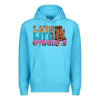 Ocean Blue Western Long Live Cowgirls With Roses Premium Hoodie - BundleAndBundleShop