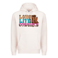 Pale Pink Western Long Live Cowgirls With Roses Premium Hoodie - BundleAndBundleShop