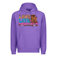 Purple Western Long Live Cowgirls With Roses Premium Hoodie - BundleAndBundleShop