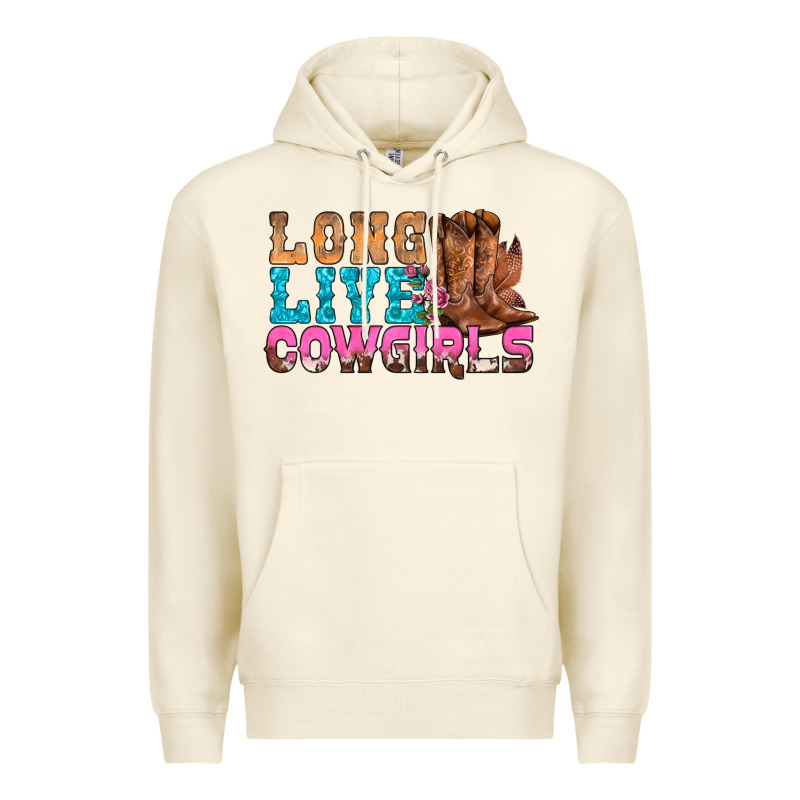 Western Long Live Cowgirls With Roses Premium Hoodie by BundleAndBundleShop | Teevron