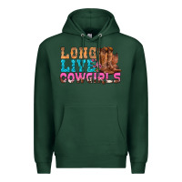 Sports Green Western Long Live Cowgirls With Roses Premium Hoodie - BundleAndBundleShop