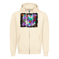 Sandshell halloween ghost and turquoise glitter background Zipper Hoodie - BundleAndBundleShop