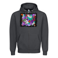 Smoke halloween ghost and turquoise glitter background Zipper Hoodie - BundleAndBundleShop