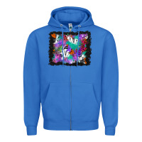 True Royal halloween ghost and turquoise glitter background Zipper Hoodie - BundleAndBundleShop