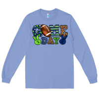 Colony Blue Game day green and blue team color Long Sleeve Tee - HowdyJamesFarm