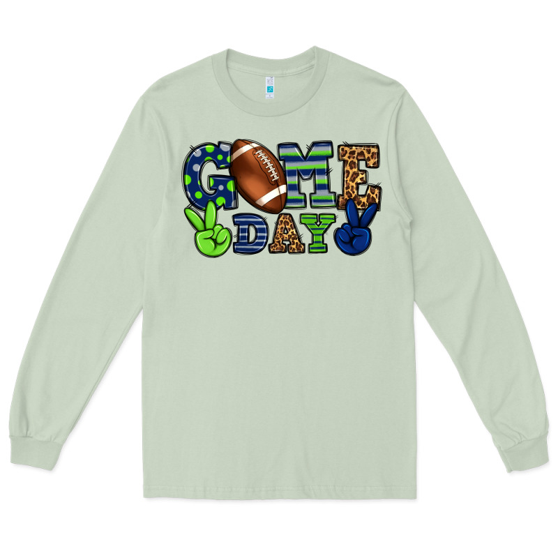 Game Day Green And Blue Team Color Long Sleeve Tee by HowdyJamesFarm | Teevron