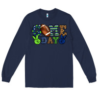 Navy Game day green and blue team color Long Sleeve Tee - HowdyJamesFarm