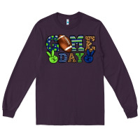 Plum Game day green and blue team color Long Sleeve Tee - HowdyJamesFarm