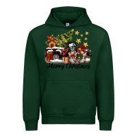 Forest Green merry christmas gnomes truck Urban Hoodie - BarkalooDesign