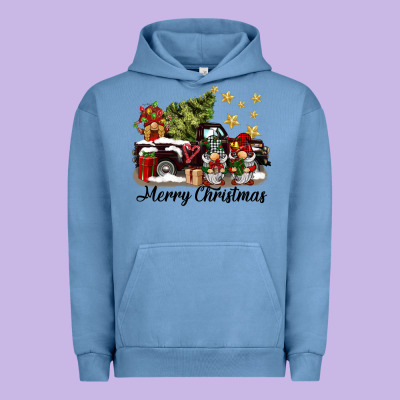 Merry Christmas Gnomes Truck Urban Hoodie Designed By Barkaloodesign