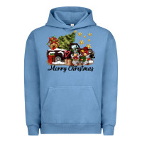 Pigment Pebble Blue merry christmas gnomes truck Urban Hoodie - BarkalooDesign