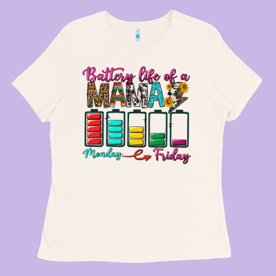 Battery Life Of A Mama Ladies Tee Designed By Bundleandbundleshop