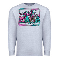 Heather Grey leopard camo girl mama Mother's Day Premium Sweatshirt - LillyAllenDesigns