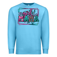Ocean Blue leopard camo girl mama Mother's Day Premium Sweatshirt - LillyAllenDesigns