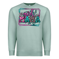 Seafoam leopard camo girl mama Mother's Day Premium Sweatshirt - LillyAllenDesigns