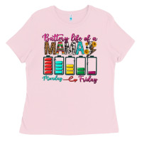 Bubblegum Pink Battery Life Of A Mama Ladies Tee - BundleAndBundleShop