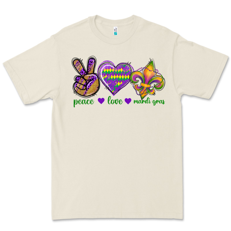 Peace Love Mardi Gras Premium Tee by BundleAndBundleShop | Teevron