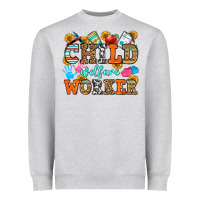 Heather Grey child welfare worker Heavyweight Sweatshirt - OliviaCreatesArt