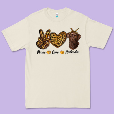 Peace Love Labrador Premium Tee Designed By Ranaportraitstore