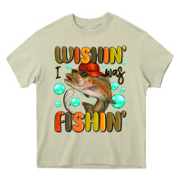 Mossy wishing i was fishing Heavy Core Tee - MaliasSmallBusiness