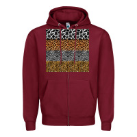 Burgundy safari animals seamless pattern Zipper Hoodie - BundleAndBundleShop