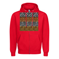 Red safari animals seamless pattern Zipper Hoodie - BundleAndBundleShop
