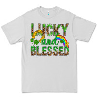 Dove Grey Lucky And Blessed St Patricks Premium Tee - BundleAndBundleShop