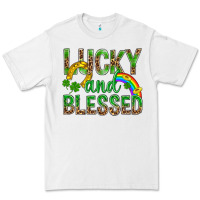White Lucky And Blessed St Patricks Premium Tee - BundleAndBundleShop