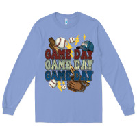Colony Blue Game Day lightning bolt Baseball Long Sleeve Tee - HowdyJamesFarm