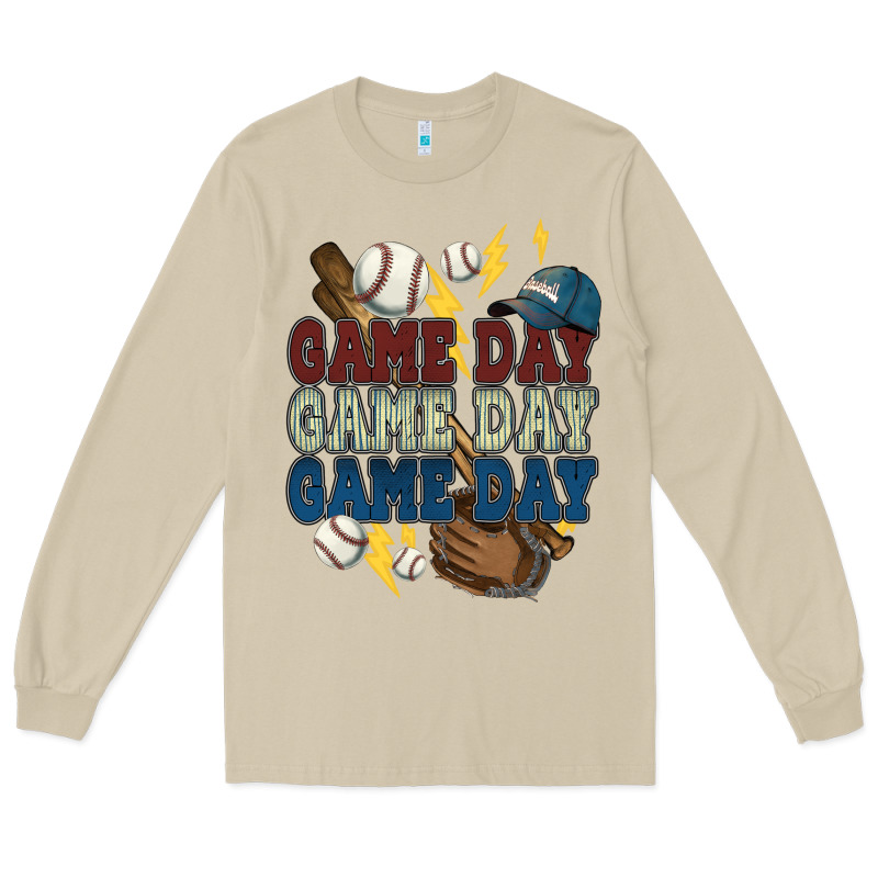 Game Day Lightning Bolt Baseball Long Sleeve Tee by HowdyJamesFarm | Teevron
