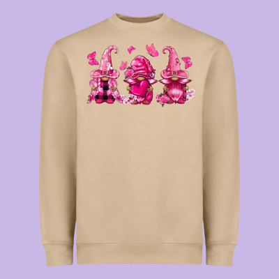 Breast Cancer Gnomies Heavyweight Sweatshirt Designed By Fadigitalartstudio