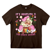 Chocolate Brown its abuelita and pan dulce season mexican santa Heavy Core Tee - MaliasSmallBusiness