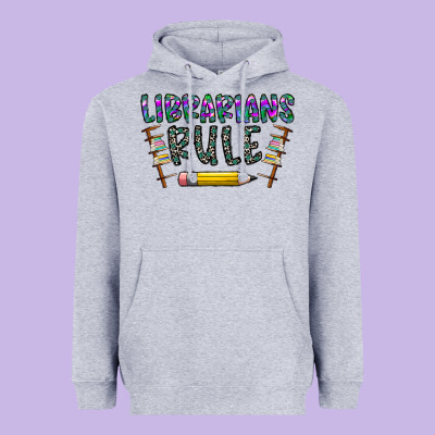 Librarians Rule Heavyweight Hoodie Designed By Cowhidedigitalart