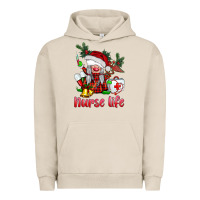 Pigment French Oak christmas nurse life gnome Urban Hoodie - BarkalooDesign