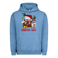 Pigment Pebble Blue christmas nurse life gnome Urban Hoodie - BarkalooDesign