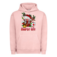 Pigment Salmon christmas nurse life gnome Urban Hoodie - BarkalooDesign