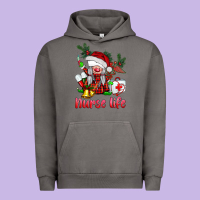 Christmas Nurse Life Gnome Urban Hoodie Designed By Barkaloodesign