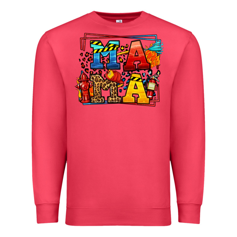 Leopard Frame Firefighter Mama Mother's Day Premium Sweatshirt by LillyAllenDesigns | Teevron