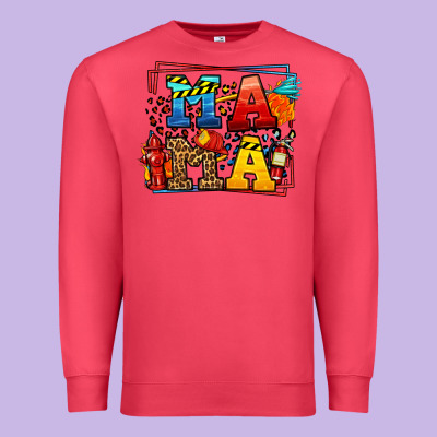 Leopard Frame Firefighter Mama Mother's Day Premium Sweatshirt Designed By Lillyallendesigns