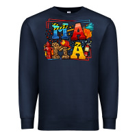 Navy leopard frame firefighter mama Mother's Day Premium Sweatshirt - LillyAllenDesigns