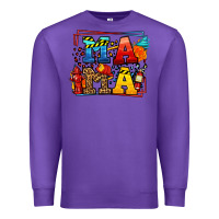 Purple leopard frame firefighter mama Mother's Day Premium Sweatshirt - LillyAllenDesigns