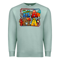 Seafoam leopard frame firefighter mama Mother's Day Premium Sweatshirt - LillyAllenDesigns