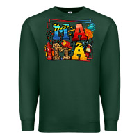 Sports Green leopard frame firefighter mama Mother's Day Premium Sweatshirt - LillyAllenDesigns
