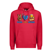 Cardinal Peace Love Hotdog Premium Hoodie - BundleAndBundleShop