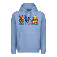 Colony Blue Peace Love Hotdog Premium Hoodie - BundleAndBundleShop