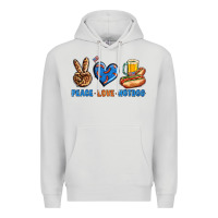 Dove Grey Peace Love Hotdog Premium Hoodie - BundleAndBundleShop