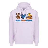 Lilac Peace Love Hotdog Premium Hoodie - BundleAndBundleShop