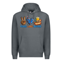 Rock Peace Love Hotdog Premium Hoodie - BundleAndBundleShop