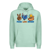 Seafoam Peace Love Hotdog Premium Hoodie - BundleAndBundleShop